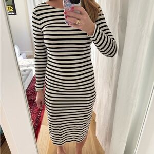 J. Crew stripped mid-length cotton dress